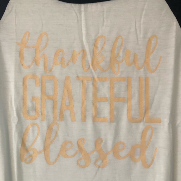 Boutique | thankful, grateful blessed baseball tee - Picture 2 of 4